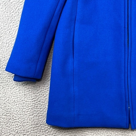 J. CREW Italian Stadium Cloth Lodge Italian Wool Coat Quilt Lined Blue Womens 6P - Picture 4 of 14